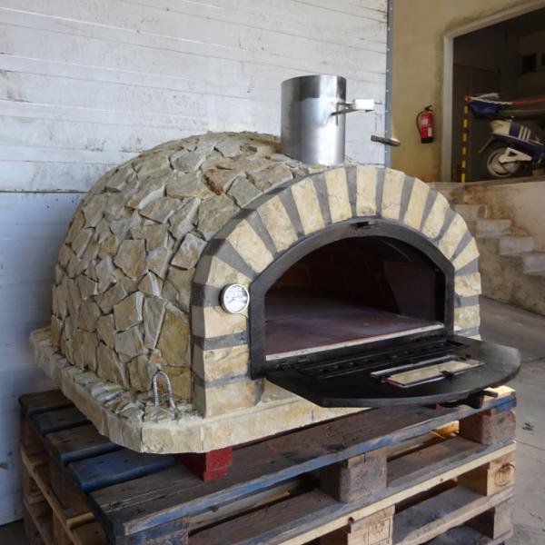 Rustic Yellow Stone Wood-Fired Oven